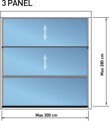 3panel schiebesystem -Terrassendach