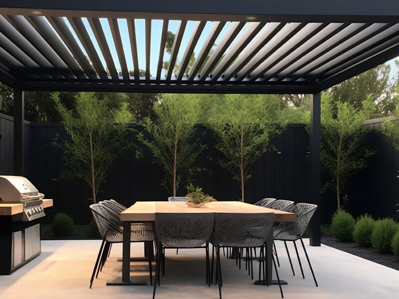 Lamellendach freistehend 1 AdobeStock 596327322 -Terrassendach