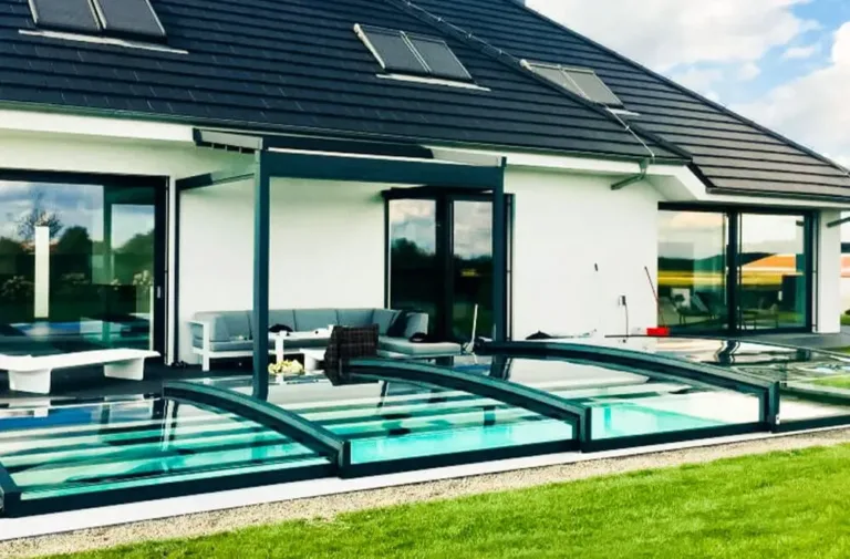 Poolüberdachungen 8 Poolüberdachung Flach