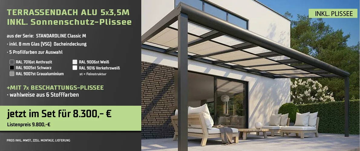 Angebot Terrassenüberdachung mit Beschattung