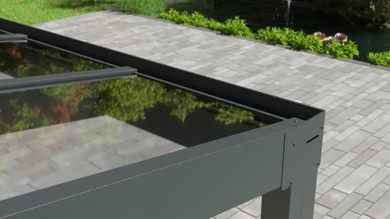 Detail Rinnenprofil mit Glaseindeckung Detail: Rinnenprofil der Classic L Plus mit Glaseindeckung