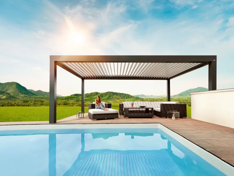 Lamellendach Qube 23 Anthrazith