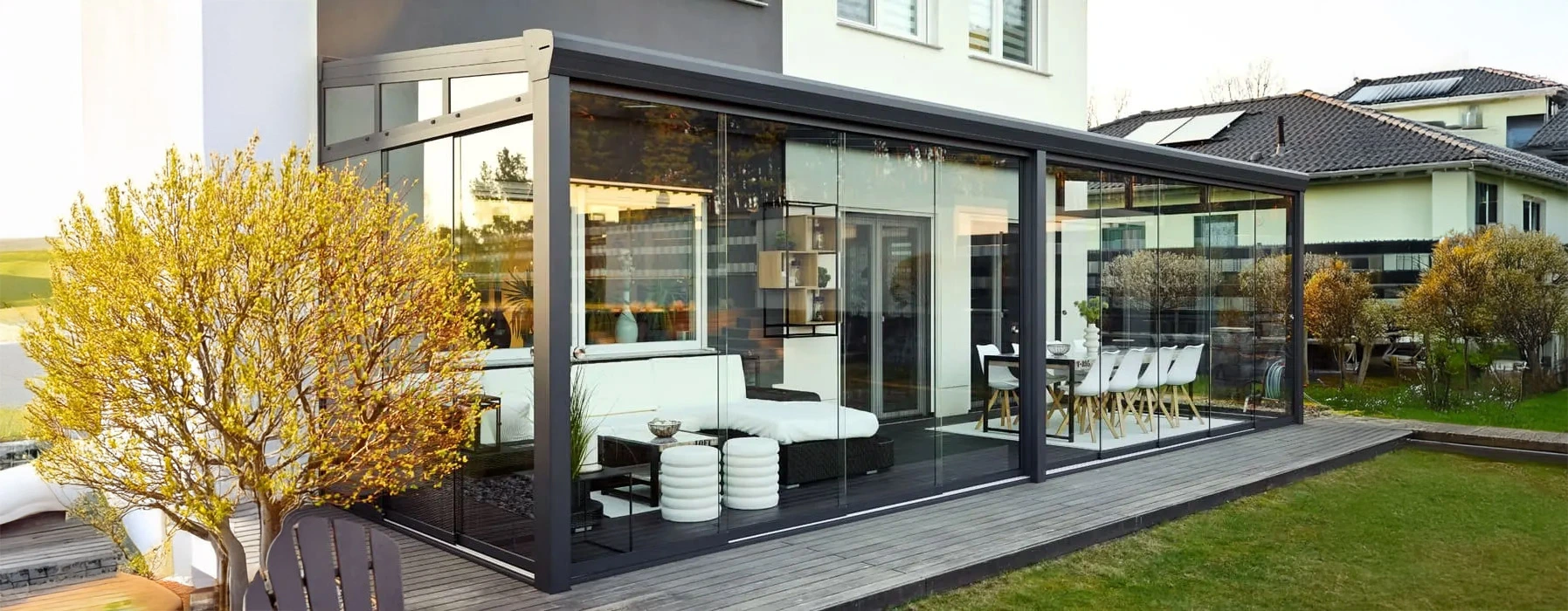 Kaltwintergarten Magdeburg – Individuelle Lösungen von Terrasseria 8 Kaltwintergarten Referenz mit Schiebeelementen